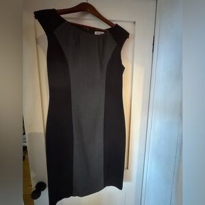Calvin Klein Black and Gray Midi Dress